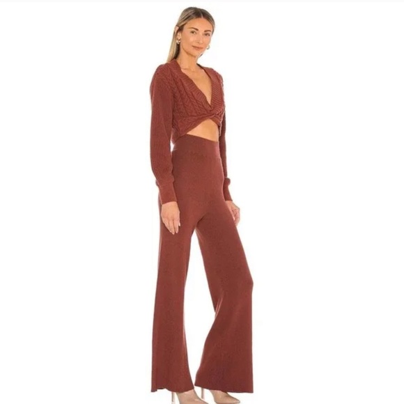 Free People Emilie Sweater Set NWT Size Large Cherry Cola - Picture 2 of 4